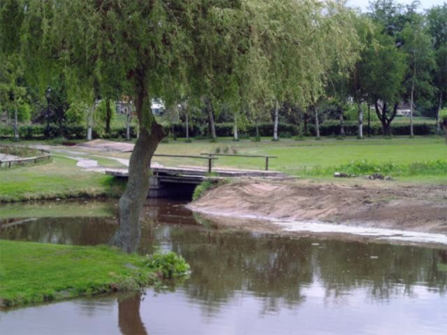 Uitgegraven vijver in park